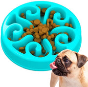 Bacetto per cani, anti-sblocco, lento alimentazione, per cani di taglia media e grande, ciotola interattiva, prolunga il tempo di alimentazione (blu)