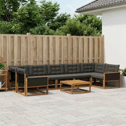 Set di divani da esterno con cuscino 8 pcs Naturale e Nero 3381304