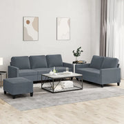 Set di Divani 3 pz con Cuscini Grigio Scuro in Vellutocod mxl 83255