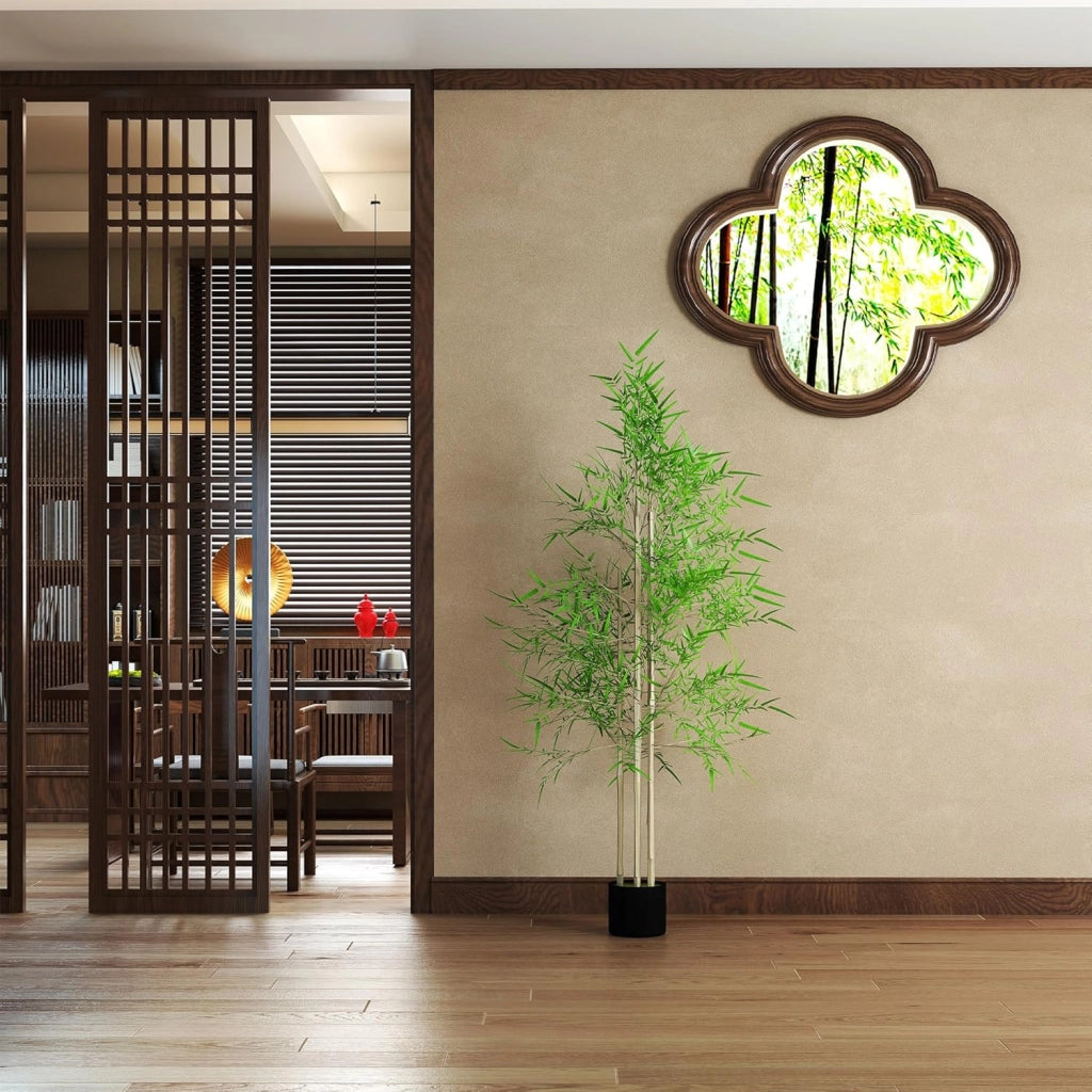 Pianta artificiale in bambù per interni, piante artificiali, come vero con vaso di fiori, piante artificiali, pianta finte, per soggiorno, camera da letto, ufficio, 150 cm di altezza