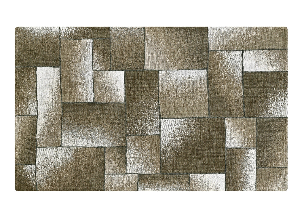Tappeto Salotto Velour Antiscivolo Disegno Tetrix By Suardi - 65x220 - Fango