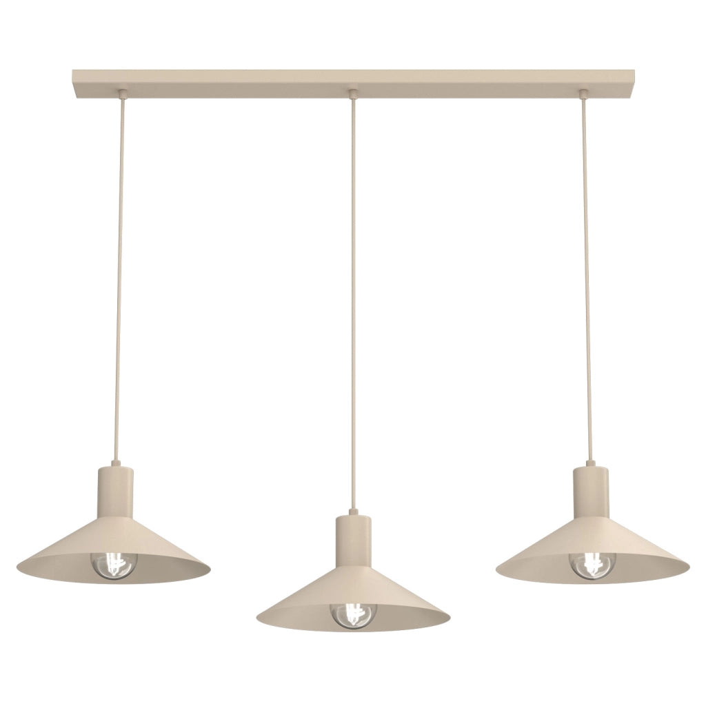 Lampadario sospeso Nox 3 luci E27 beige metallo