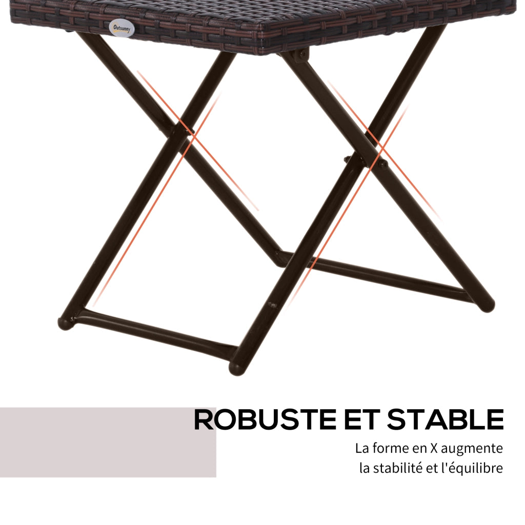 Tavolino da giardino pieghevole ¨C Xylo ¨C rattan sintetico marrone 40x40x40 cm