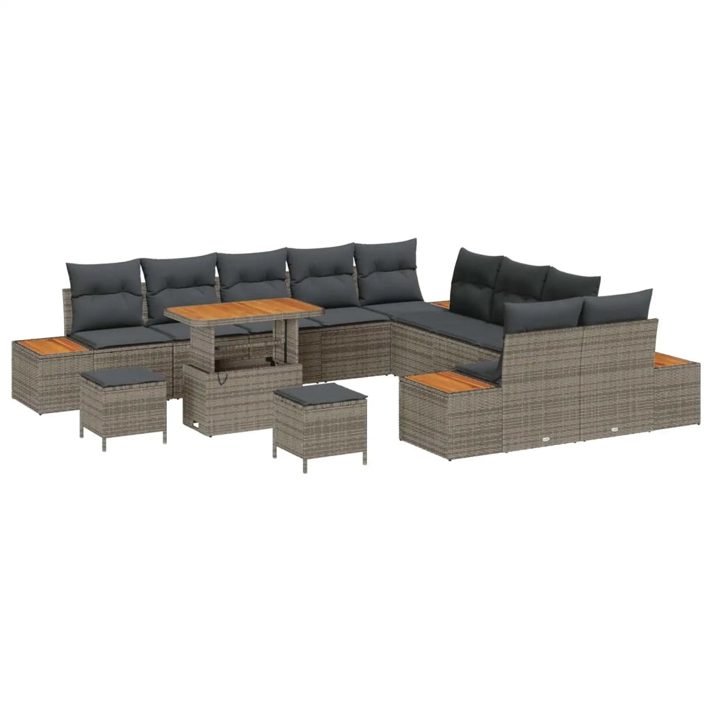 Set Divano da Giardino con cuscino 13 pcs Grigio 3363368