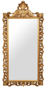 Biscottini SPECCHIERA DA PARETE IN LEGNO FINITURA FOGLIA ORO ANTICATO MADE IN ITALY