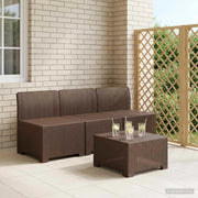 Divano da esterno-Divano da Giardino a 3 Posti in Aspetto Rattan PP Marrone 503671