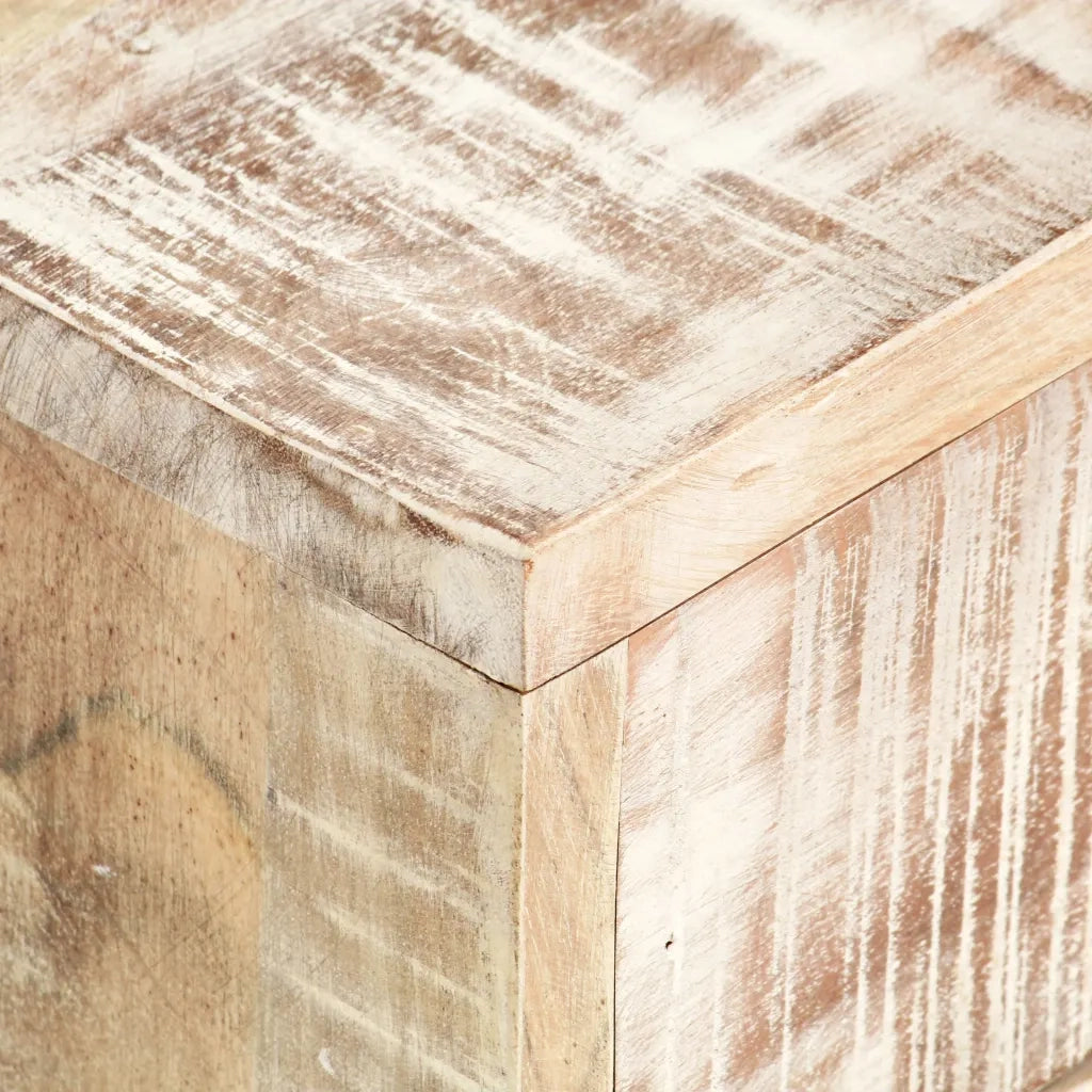 Tavolino da Salotto Bianco 117x50x30cm Legno Massello di Acacia 287329