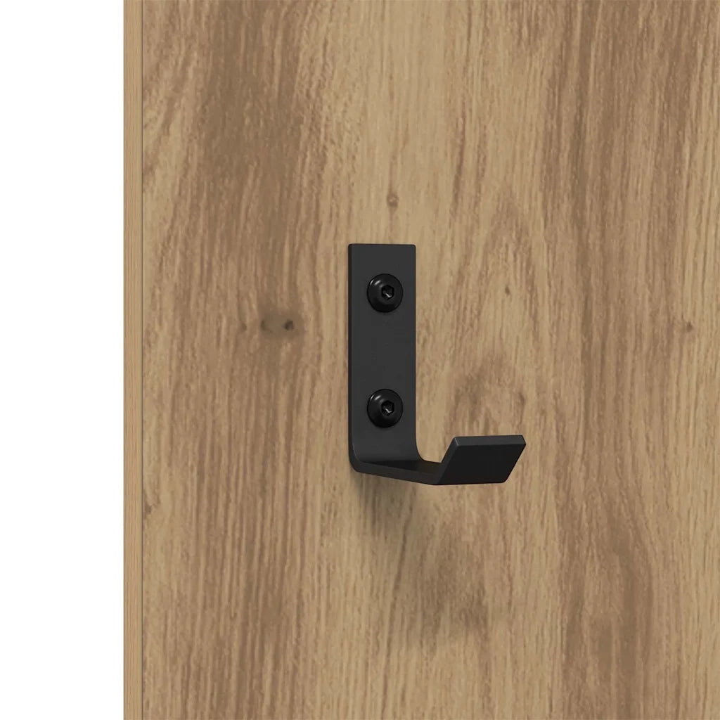 vidaXL Appendiabiti a muro rovere artigianale 30 x 1.5 x 80 cm