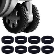 Set di protezioni per ruote 8 pezzi - Silicone - Antiscivolo - Impermeabile - Assorbente shock - Riduttore di rumore - Facile da installare