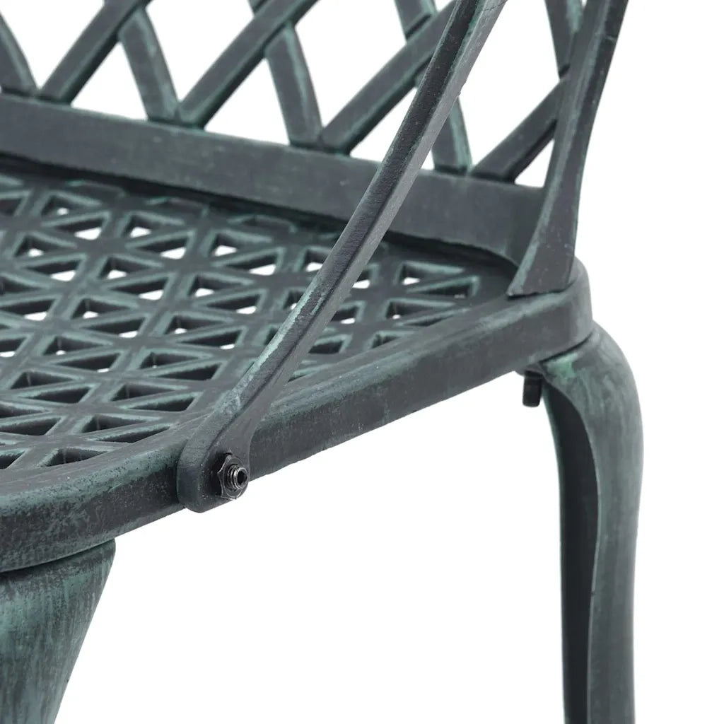 Sedie da Giardino 2 pz | Sedie da Esterno Verdi in Alluminio Pressofuso