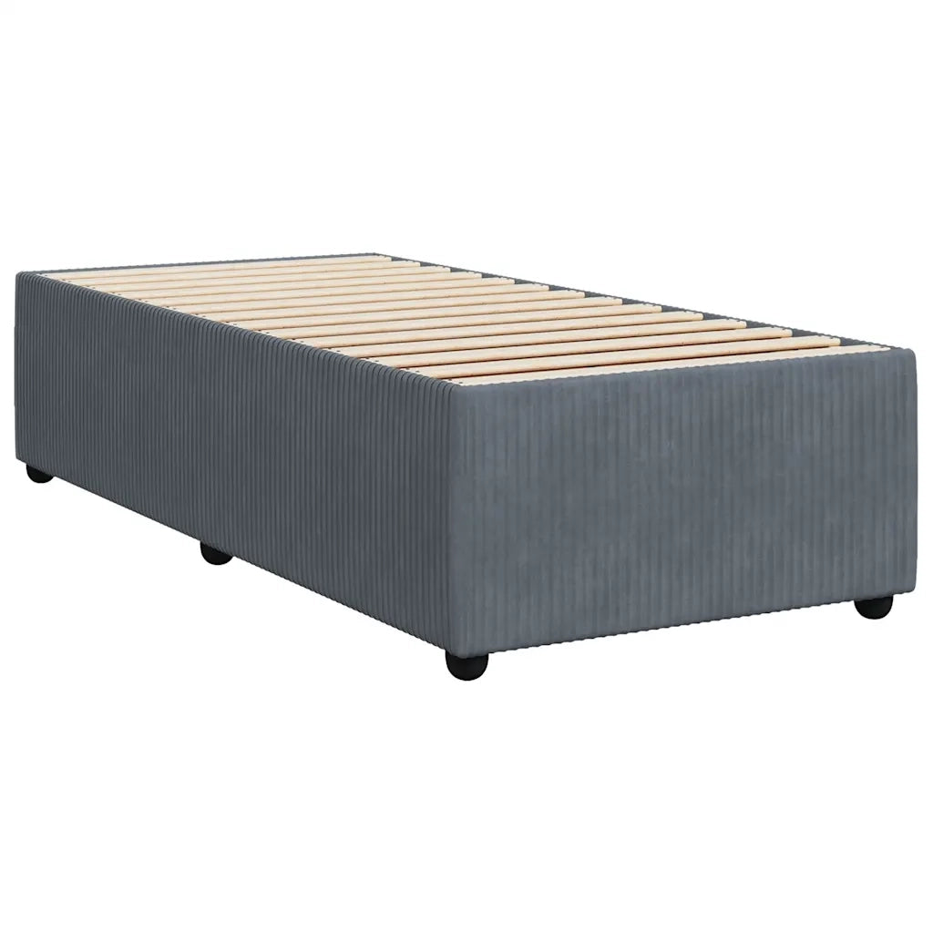 Giroletto senza Materasso Grigio Scuro 90x190 cm Velluto