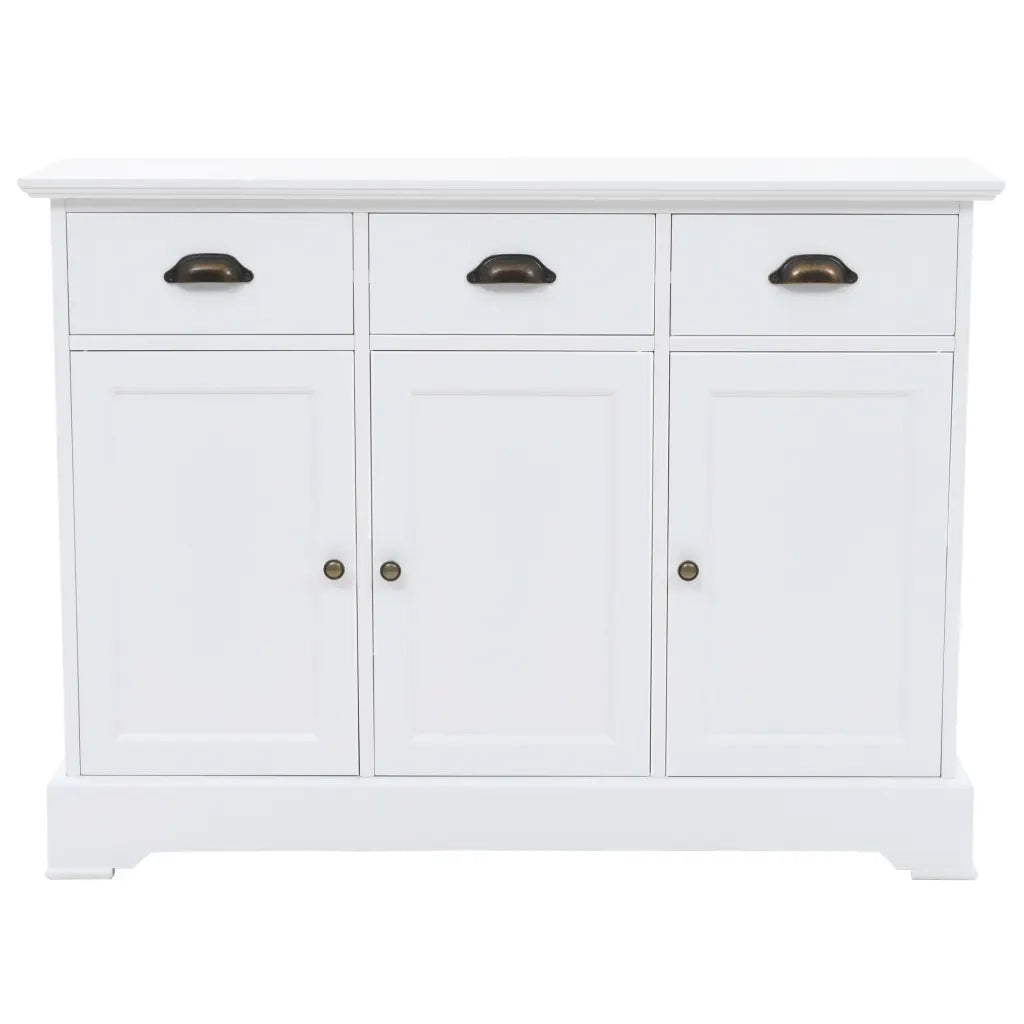 Credenza con 3 Ante in MDF e Legno di Pino 105x35x77,5 cm 245754