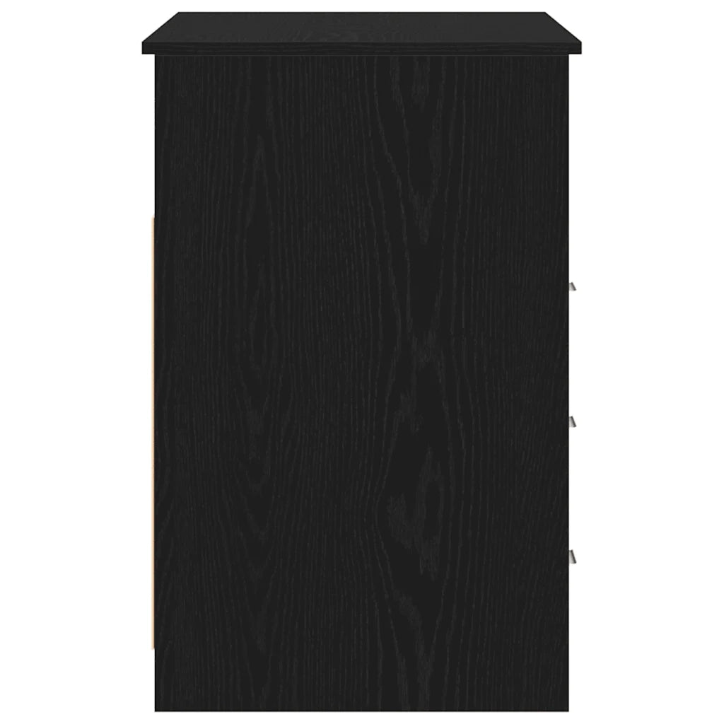 Scrivania Cassetti Rovere Nero 102x50x76 cm Legno Multistrato