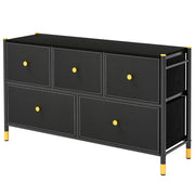 Cassettiera in tessuto a 5 cassetti 100 x 30 x 58,5 cm pratico spazio di archiviazione design moderno MDF nero 20_0019532