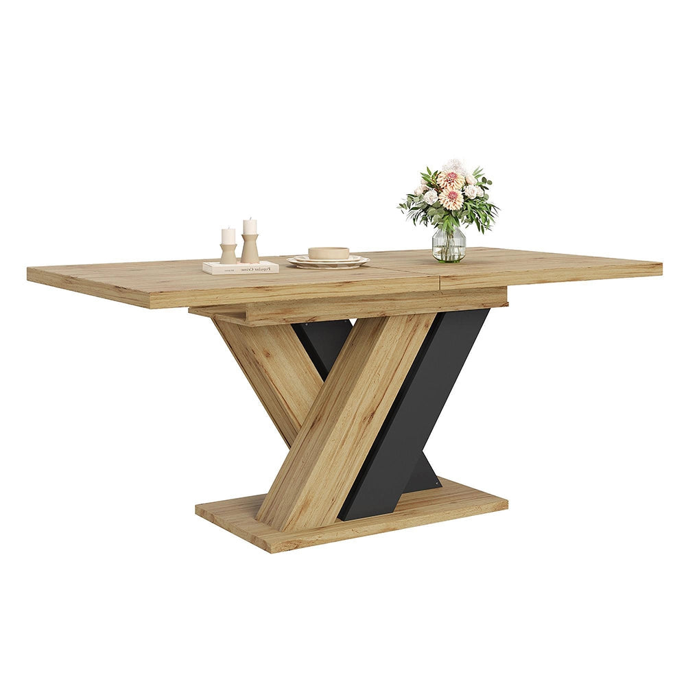 Tavolo da pranzo telescopico - Xylo - 119-158,5¡Á80cm - Colore legno con gambe a X
