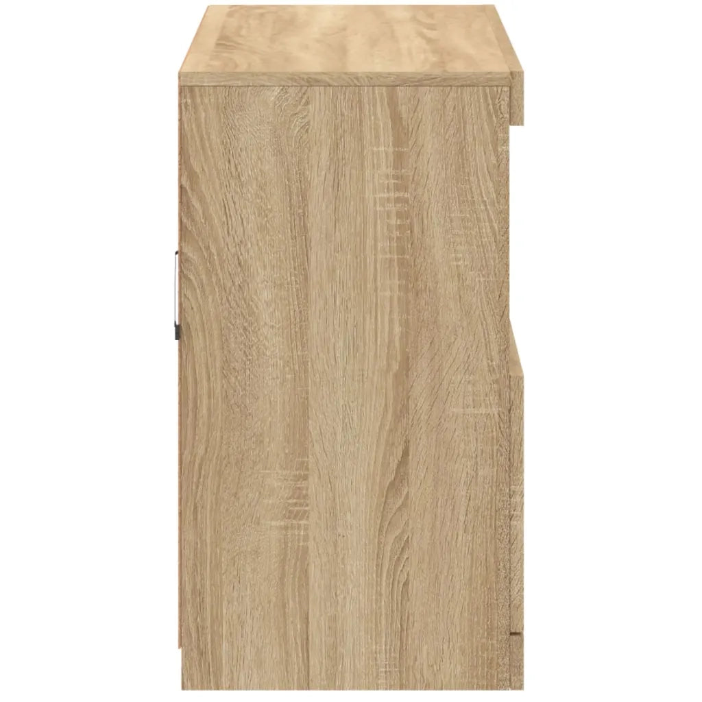 Credenza con Luci LED-Buffet-Armadio da cucina Rovere Sonoma 81x37x67 cm