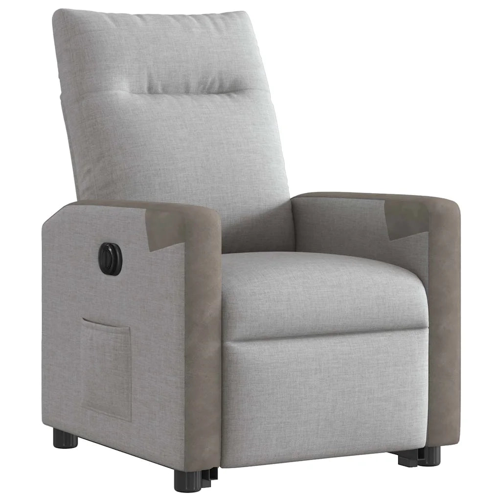 Poltrona Alzapersona Reclinabile Elettrica Grigi Nuvola Tessuto 3324099