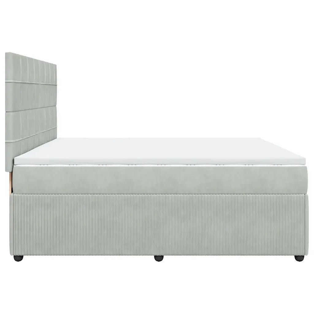 Giroletto a Molle con Materasso Grigio Chiaro 200x200cm Velluto 3294730
