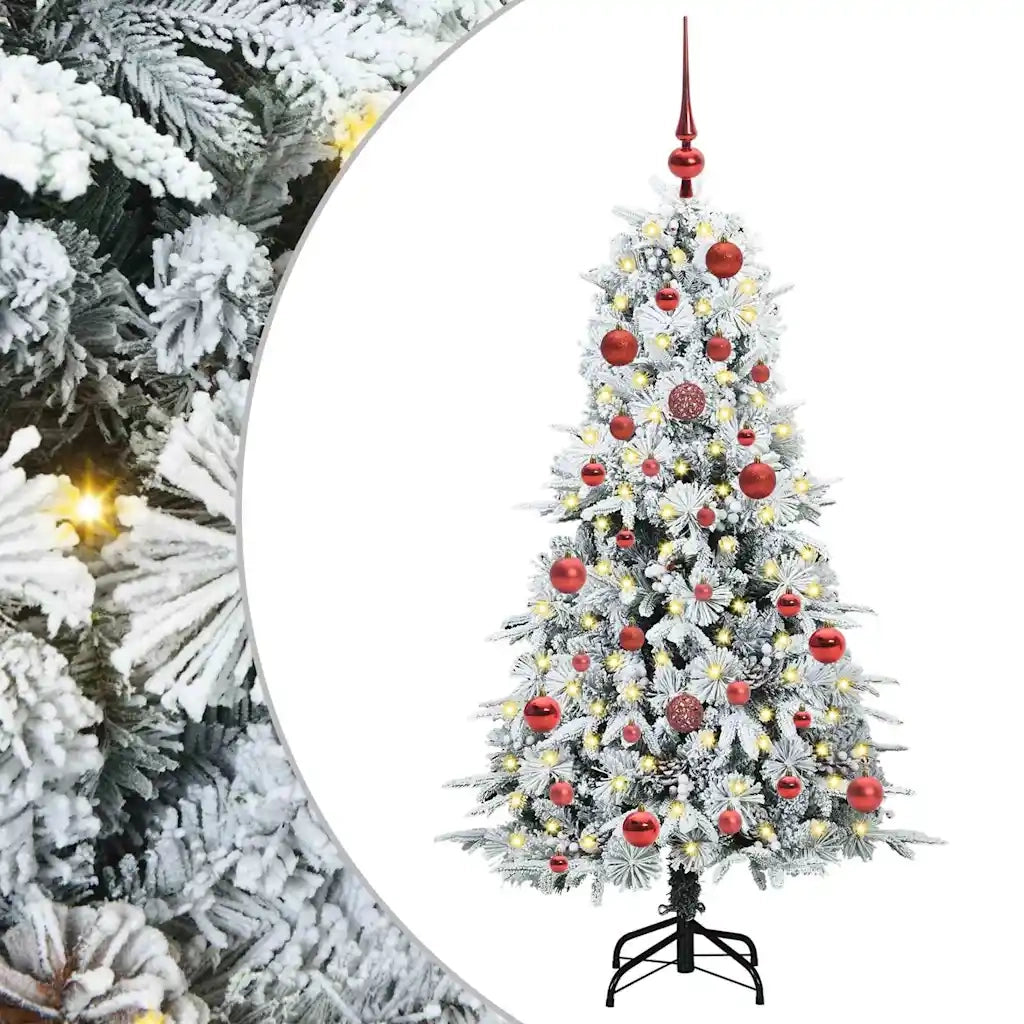 Albero di Natale | Decorazioni natalizie Artificiale con Rami Pieghevoli Bianco 150 cm