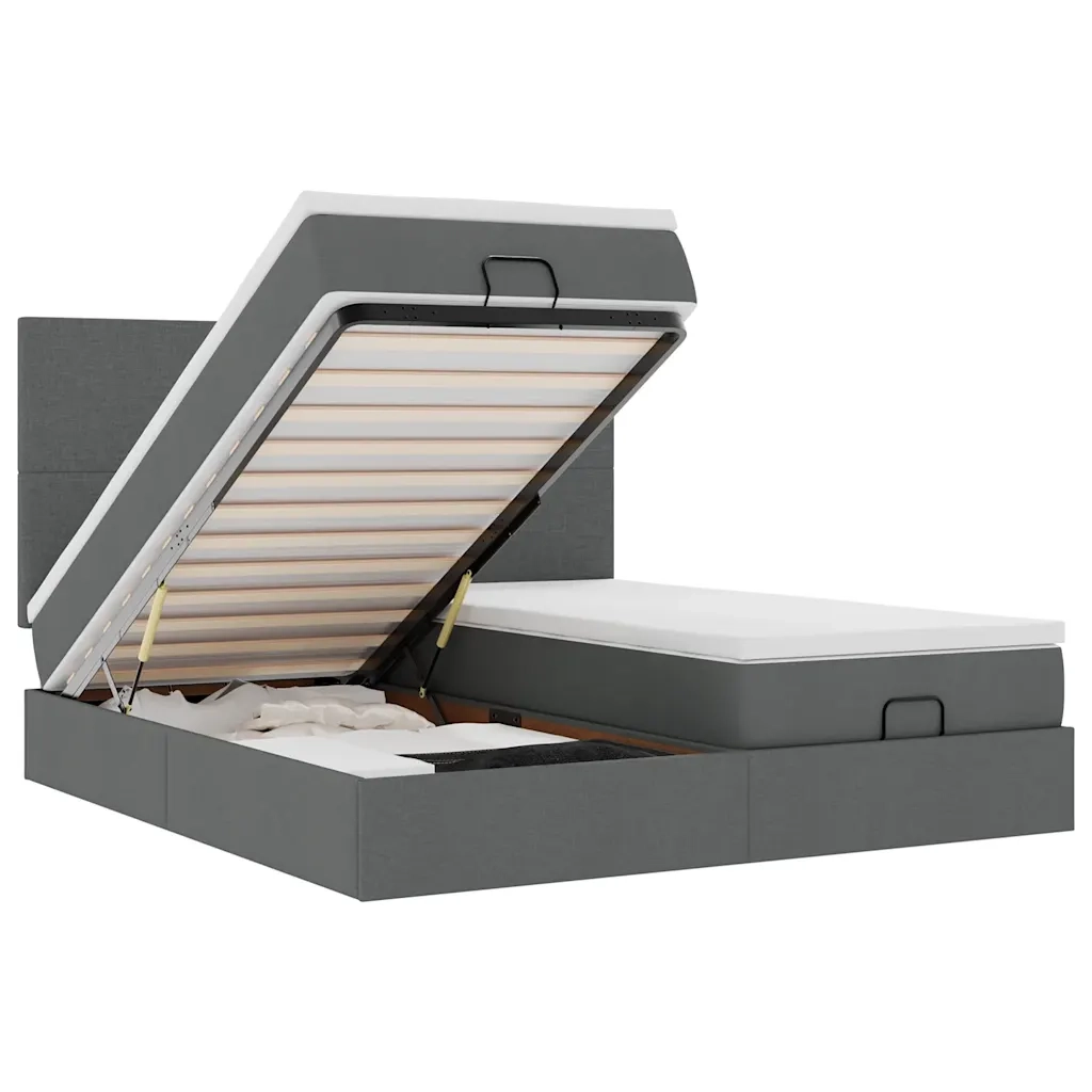 Struttura Letto Pouf con Materassi 180x200 cm in Tessuto 3313672