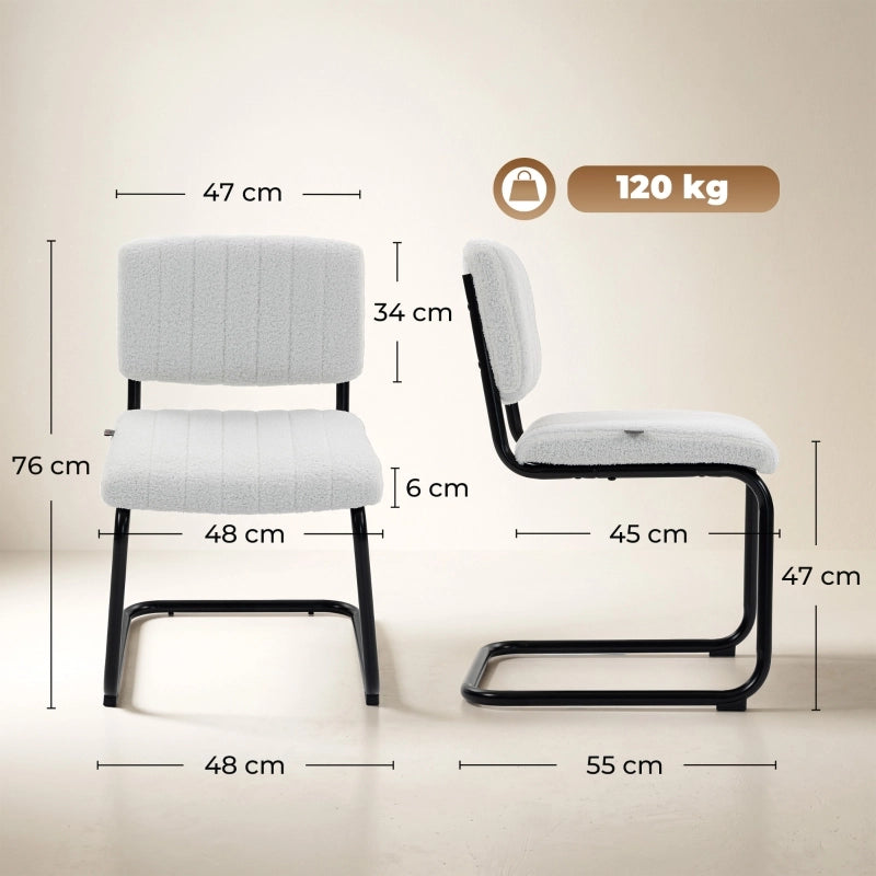 SEDIE da pranzo Freischwinger Set da 2 pezzi 48x55x76 cm Crema