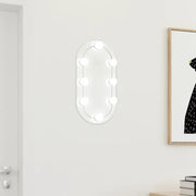 Specchio con Luci LED-Specchio decorativo 40x20 cm Ovale in Vetro