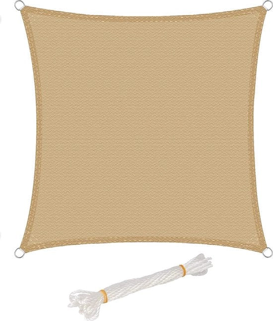 Tessuto di Protezione Solare Quadrato - Pergola - Ombrellone - Canapa HDPE UV Protettiva - Mocha 3.6x3.6m