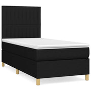 Letto singolo | Letto per adulti | Giroletto a Molle con Materasso Nero 80x200 cm inTessuto