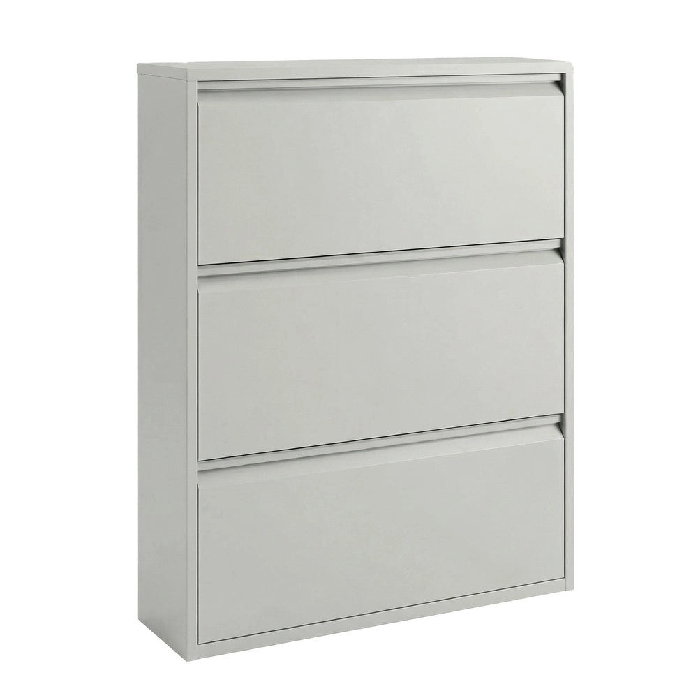 Scarpiera Salvaspazio in Metallo Grigia 3 Ante – Modello Slim Emy 80x14x103.2 cm