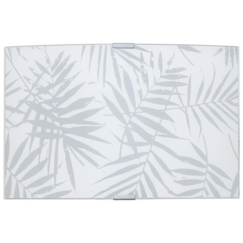 APPLIQUE VANESSA E27 CON MONTATURA ARGENTO VETRO LASTRA DECORATO FANTASIA A FOGLIE 34X22 H CM OKX