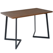 Tavolo da pranzo per 1 persona con struttura in metallo e finitura effetto legno; per cucina e soggiorno; 117 × 68 × 75 cm