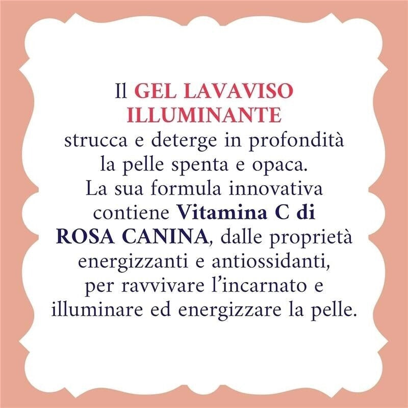 ACQUA ALLE ROSE GEL DETERGENTE VISO ILLUMINANTE CON VITAMINA C DI ROSA CANINA PER PELLI SPENTE E OPACHE 200 ML