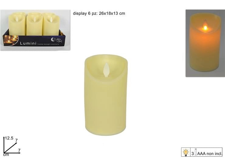 1 Pezzo Lumino con Movimento Fiamma a Batteria 12,5 cm