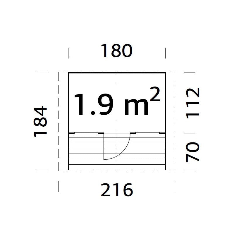 Casetta gioco bambini in legno 180x112 cm Felix con pavimento incluso  Esterni da Vivere