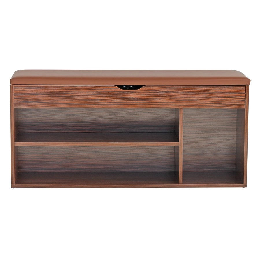 Scarpiera Panca 104x30x49 cm in Legno Melaminico Marrone Scuro