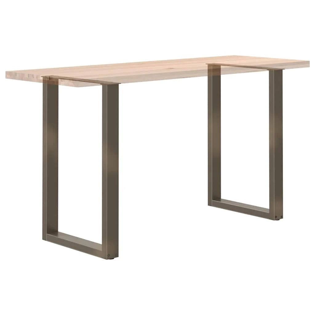 Set di 2 gambe per tavolo da bar a forma di U 60 x 90 cm con piedini regolabili design moderno in acciaio naturale 02_0057467