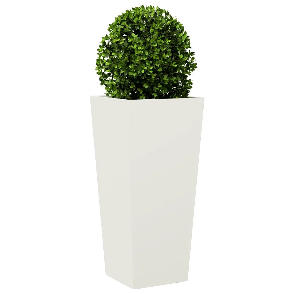 Fioriera | Cassetta per fiori | Vaso da Giardino Bianca 35x35x75 cm in Acciaio