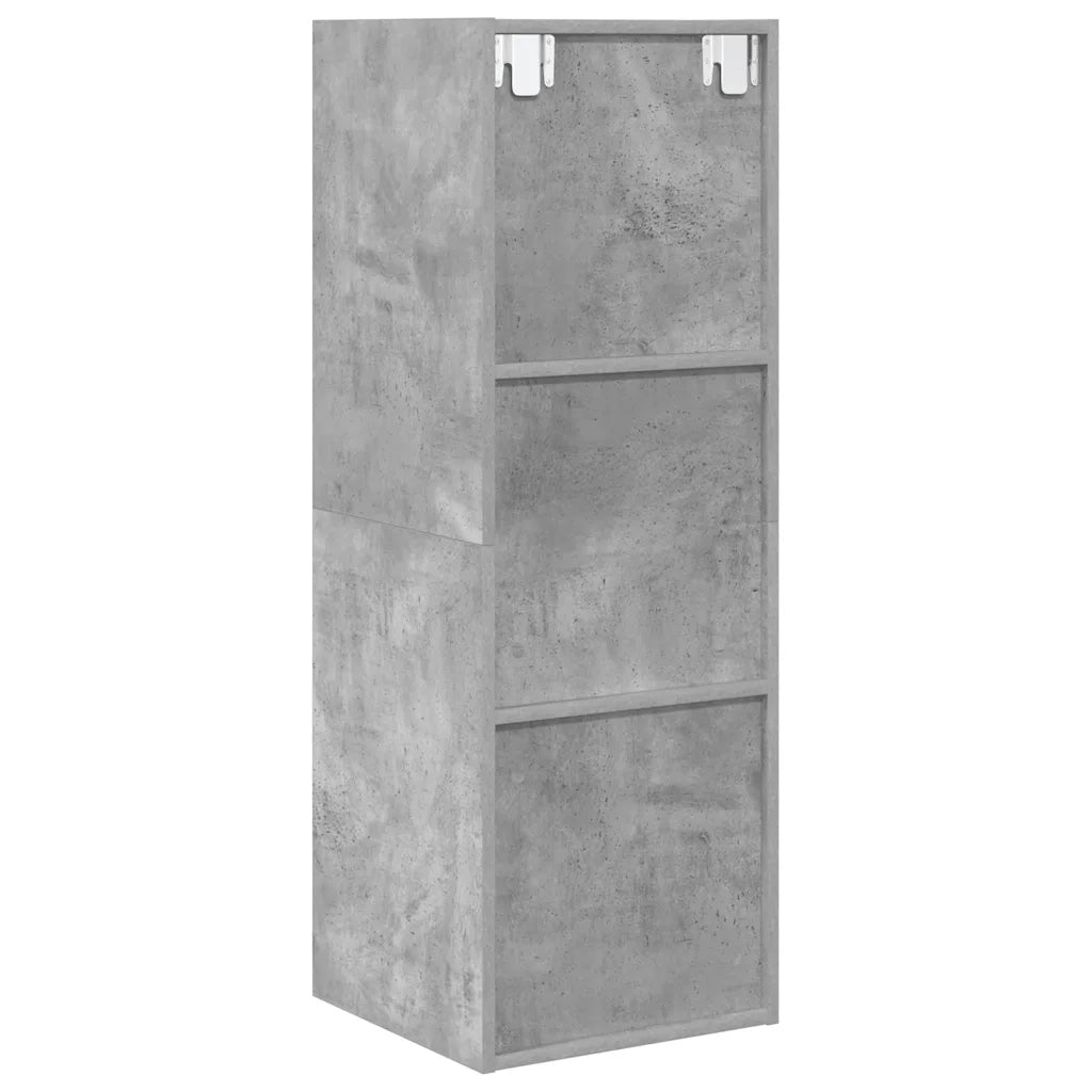 Armadietto a Parete TV Grigio Cemento 37x37x107 cm Truciolato cod mxl 20829