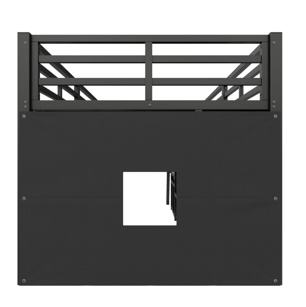 LETTO A SOPPALCO BASSO 90x200 cm Nero con 7 Cassetti e LED
