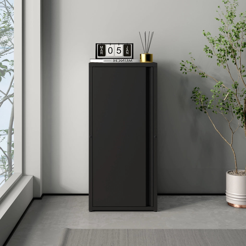 Armadio a Colonna Burlöv in Metallo Mobile per Archivio 88 x 40 x 35 cm Nero [en.casa]