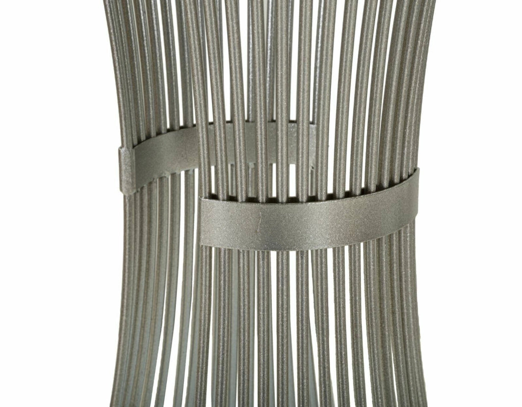 Tavolino da salotto Merli, Tavolo basso da caffè, Portariviste per divano, Ripiano da soggiorno, Argento, 50x50 h100 cm