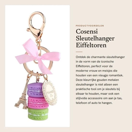 Sostegno per chiavi in forma di Torre Eiffel d'oro - Accessorio per strumenti - Sostegno per chiavi femminile - Sostegno per chiavi auto - Sostegno per tasca - Finestra alta - Accessorio per tasca