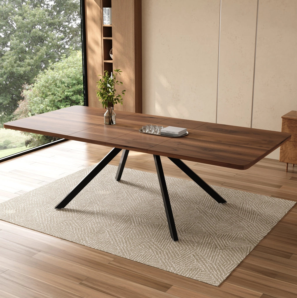 Tavolo da pranzo allungabile MDF noce 160-240 x 90 cm