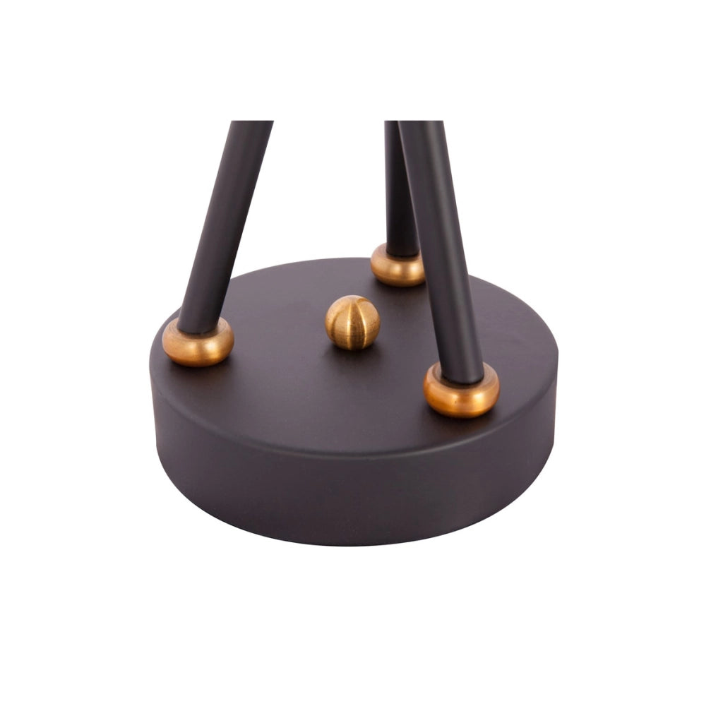 Lampada da tavolo Cantus tre bracci in ferro nero e ottone