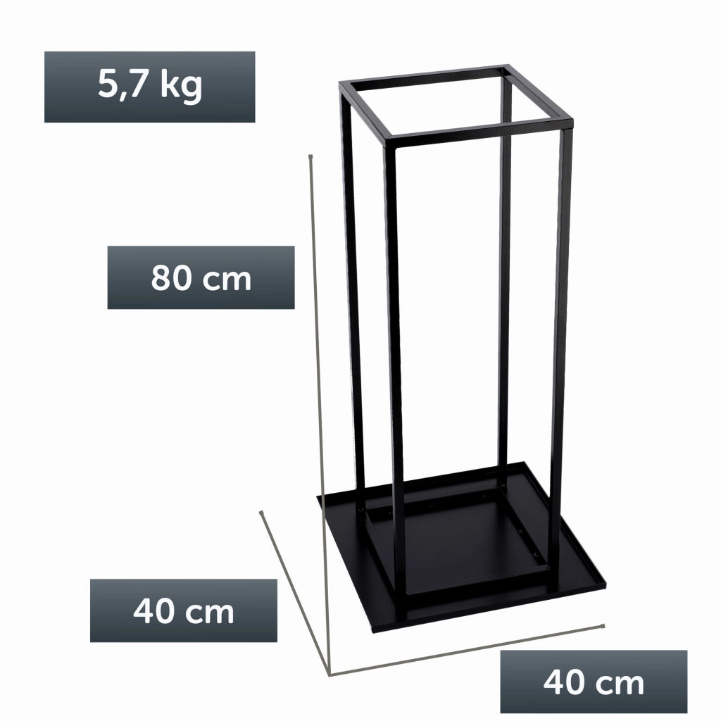 KADAX Supporto per legna da ardere in metallo, cestello per legna da ardere per camino, 80 cm