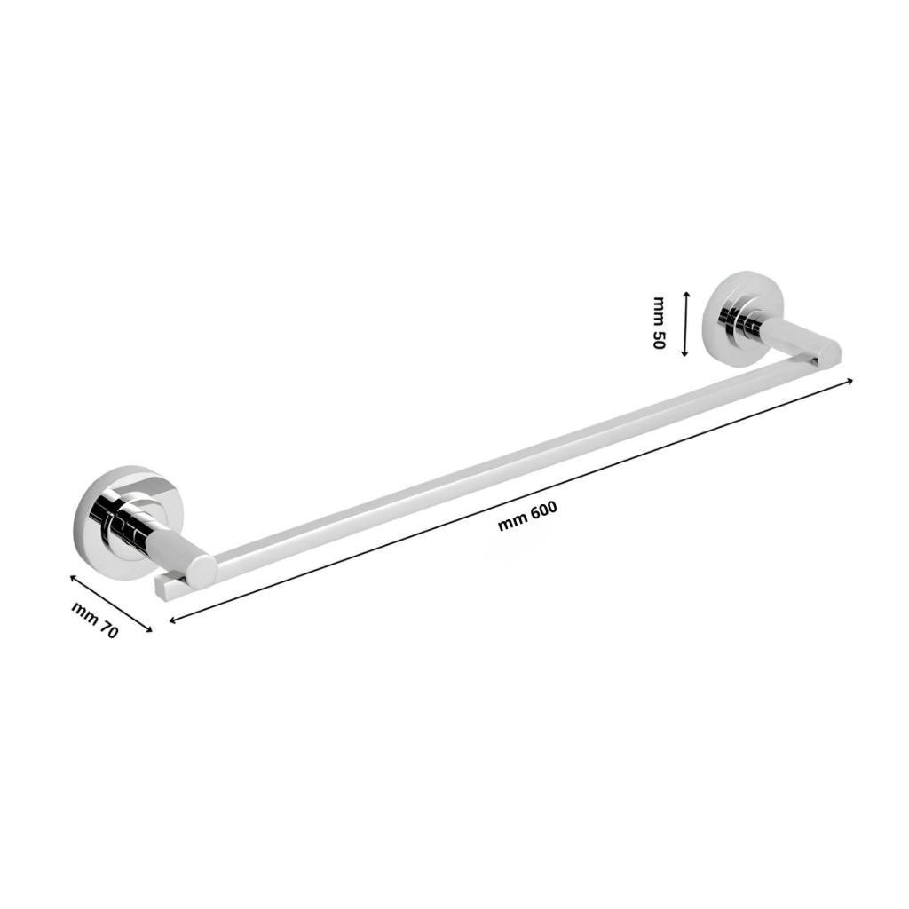 Porta asciugamani ottone cromato lucido serie luparia 2 misure *** misura 60 cm, confezione 1