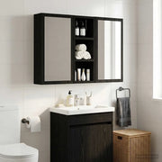 Armadio da bagno a muro Rovere Nero 20 x 10 x 50 cm 889280