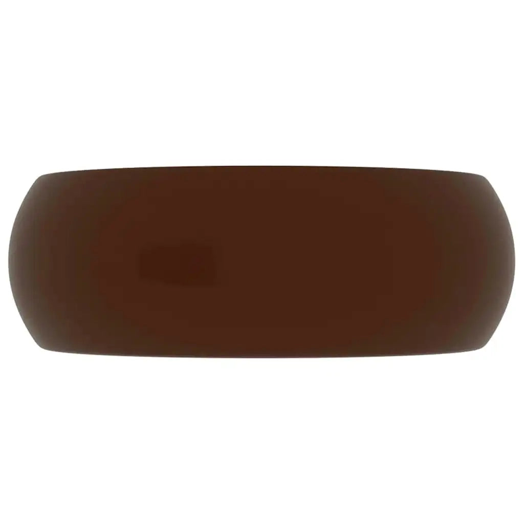 Lavandino-Lavello Lusso Rotondo Marrone Scuro Opaco 40x15cm in Ceramica