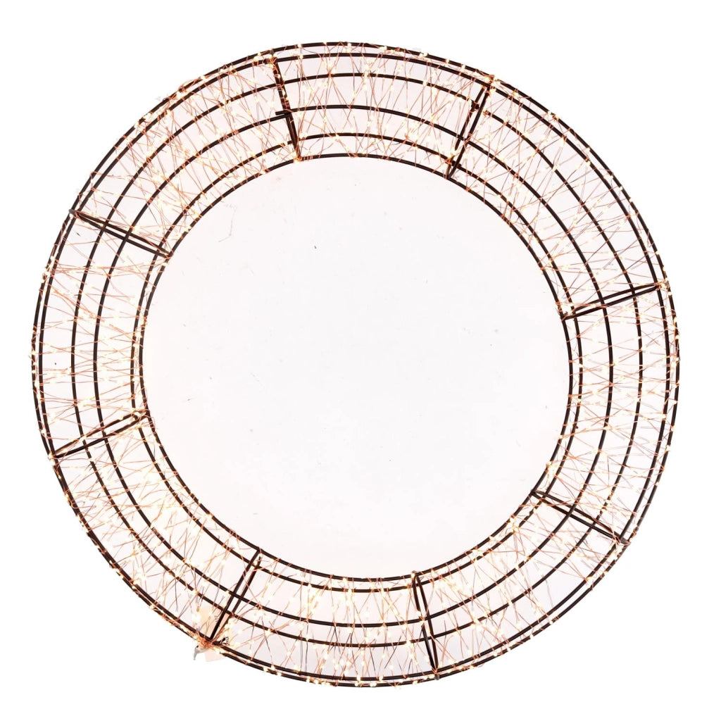 Ghirlanda 900 led metallo luce bianco caldo cm ø38h6,5