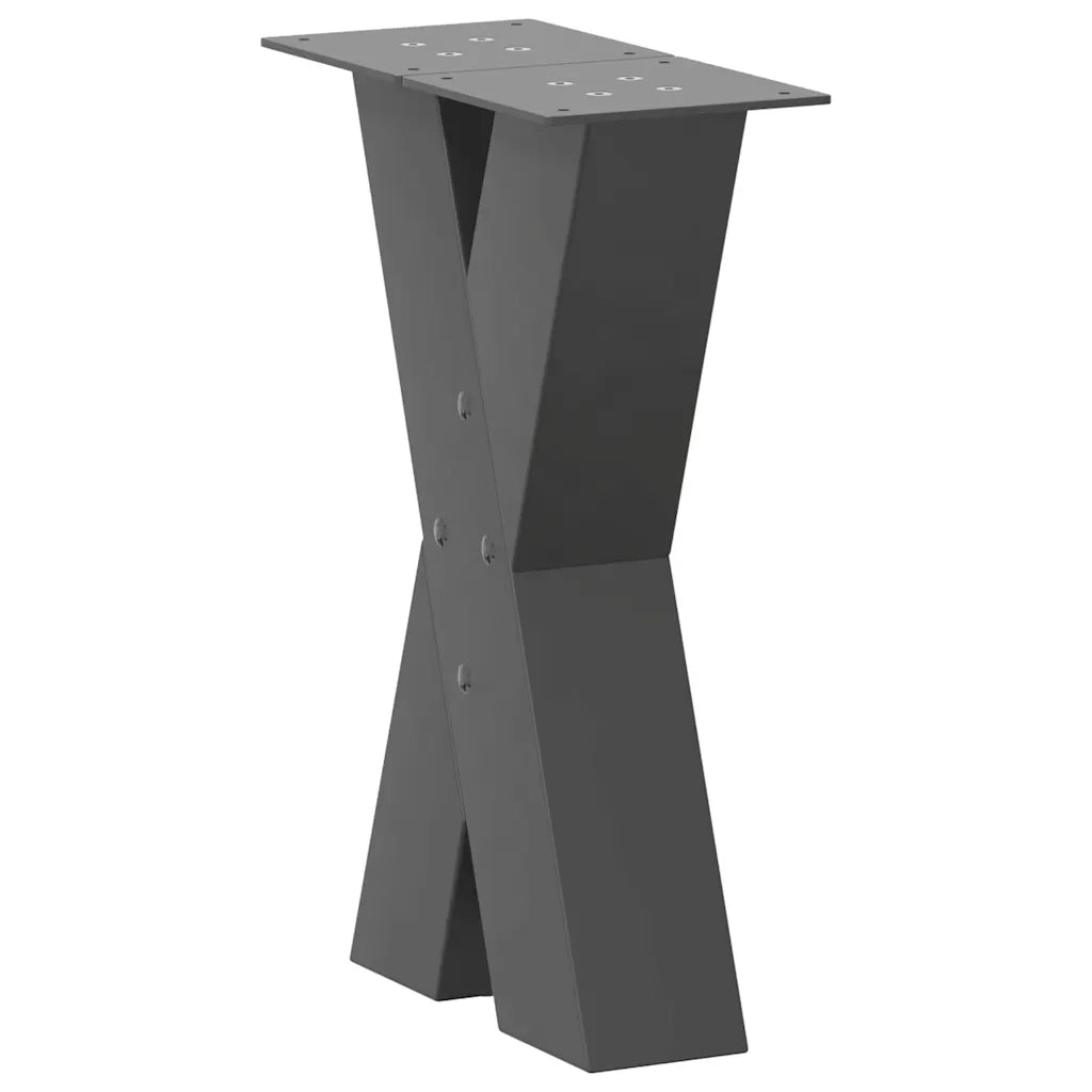 Gambe per Tavolino da Caffè a Forma di X 2 pz Antracite 38x(42-43) cm Acciaio 4012954